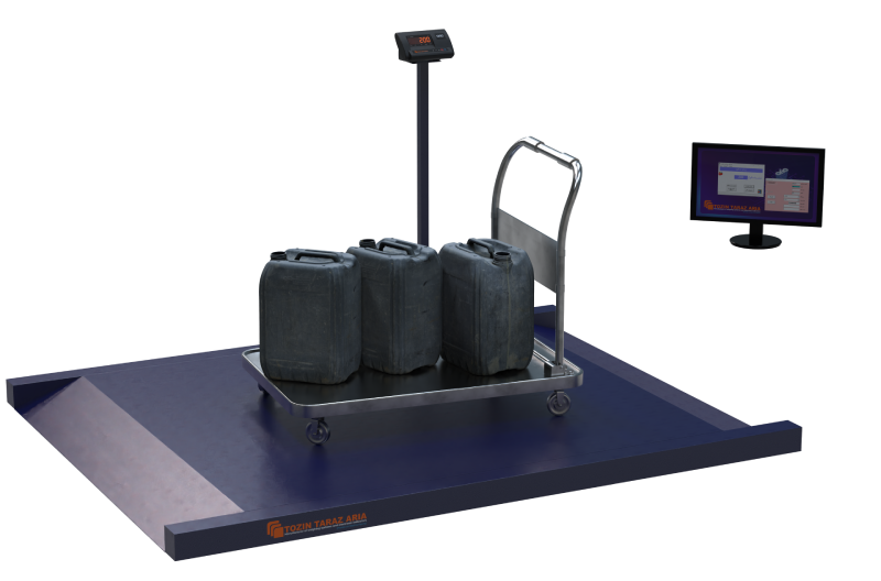 باسکول کفی 2 تنی رمپدار مدل TTA 5300 در کنار کامپیوتر